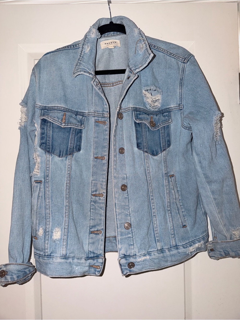 PacSun Light Blue Distressed Denim Jacket